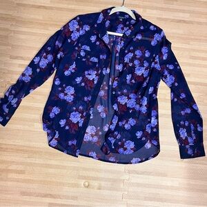 American Eagle Outfitters Floral Top - Blue and Purple